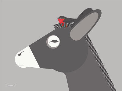 Burro donkey icon illustration robin
