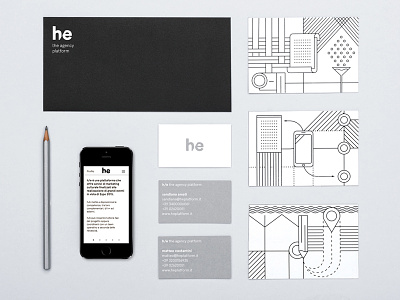 h/e the agency platform black brand identity branding graphic illustration minimal silver ui user experience user interface ux