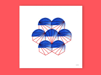 Gemoetry #1 blue design geometry graphic illustration minimal printing red riso risograph shop