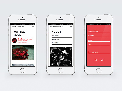 Fondazione Furla Website atto design furla graphic interaction minimal red ui ux website white
