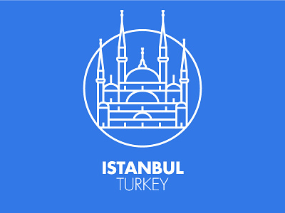 Istanbul blu city graphic icon illustration monument outline pictogram