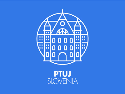 Ptuj blu city graphic icon illustration monument outline pictogram