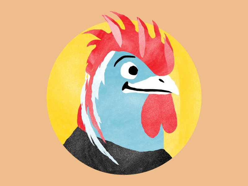 Uovok 2015 Tattoo3 rooster tattoo kids children icons illustration