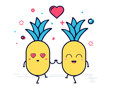 The love pineapple illustration