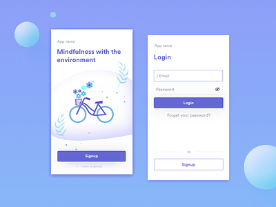 Login App Mindfulness app login ui