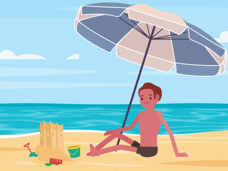 Summer beach animation beach character illustration motion design