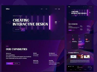 lotus - Design Company Home 2020 2020 trend animation branding design flat illustration logo minimal typography ui ui design ux vector web webdesign website