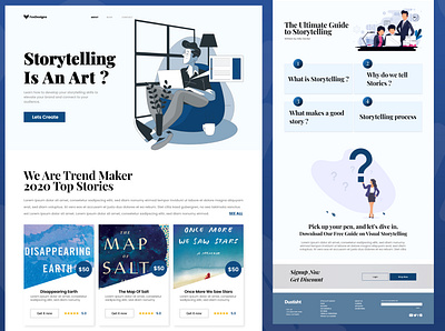 StoryTelling - Landing Page branding design illustration landing landingpage minimal storyboard storytelling typography ui design web website