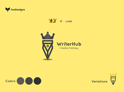 WriterHub' Logo - Client Work animation app branding design flat icon illustration logo logo design minimal pen logo typography ui ui design ux vector web website writer logo