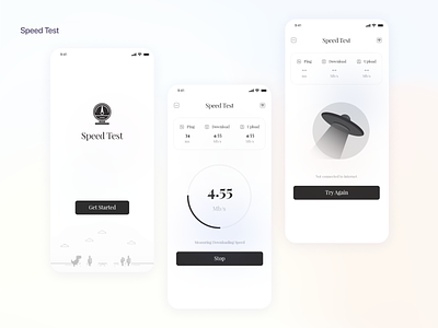 Internet Speed Test - UI UX Design 3d animation app asthetic design branding connection check app design graphic design illustration internet speed test isp app logo minimal motion graphics speed test typography ui ui design vector