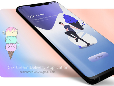 Ice Cream Delivery Application - I animation branding coffee bean design flat icon logo minimal typography ui ui design ux web