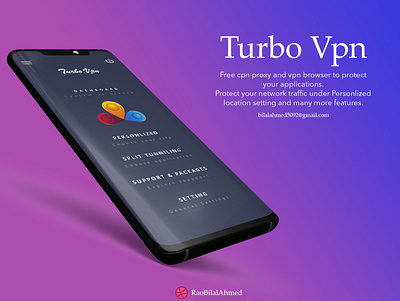 Turbo Vpn - Main animation app branding design flat illustration minimal typography ui design ux vector