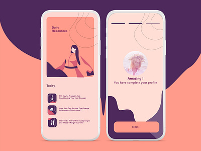 Beauty Blog Application - XD application design beauty blog beauty product beauty salon blog application branding design flat illustration make up app minimal ui design ux ux design