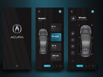 Acura - Car Personal Assistant animation app branding car app design flat illustration logo minimal typography ui ui design uiux user interface ux ux design