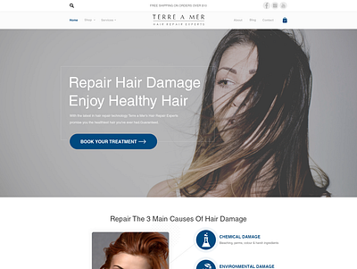 Powerful homepage design niche salon clean hair hair salon hairstyle minimalist product services simple webpage woman