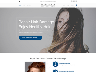 Powerful homepage design niche salon