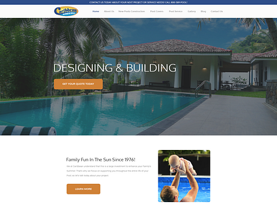 Landing Page - Caribbean Pools clean construction landingpage minimalist pool concept pool design simple