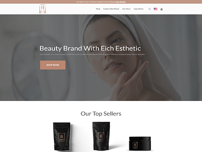 Clean Beauty Brand (eCommerce Homepage) beauty brand clean minimalist modern simple skincare web page