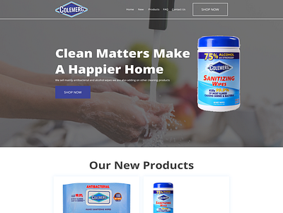 Wet wipe, cleaning, hygiene products company needs a website clean minimalist modern simple
