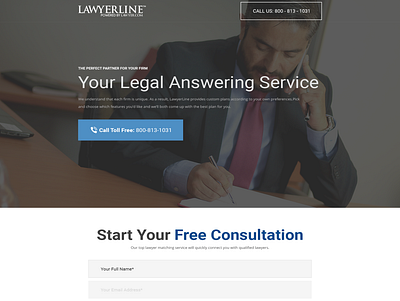 LawyerLine Needs A Clean Landing Page Design! attroney clean corporate landing page lawfirm lawyer lawyers minimalist simple