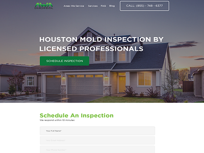 A clean, user-first re-design for our mold inspection website! clean minimalist modern simple technology web page