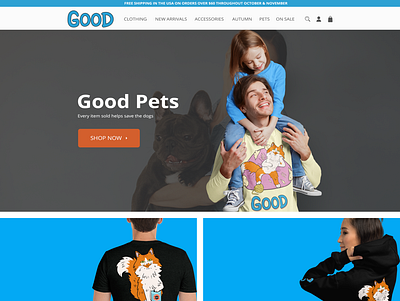 100% Donated To Animals Brand Needs New Shopify Store Homepage D clean minimalist modern simple web page