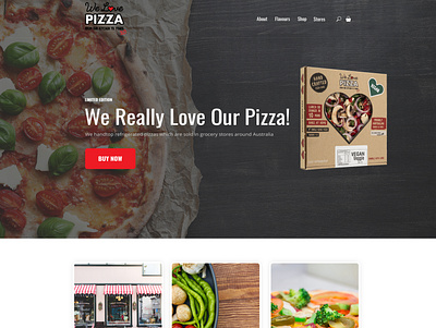 WeLove Kitchen website business clean food minimalist modern pizza simple web page