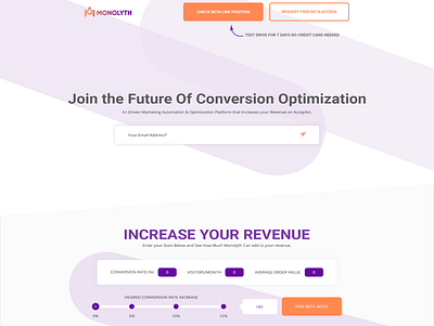 A.I Conversion Rate Optimization SaaS Design clean conversion internet landing page minimalist modern optimization platform simple logo