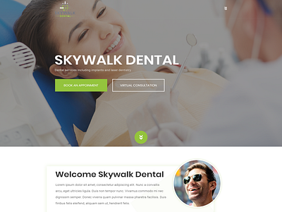 Sleek website needed for Skywalk Dental clinic dental medical modern teeth web page