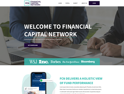 Website design for a FinTech company - FCN accounting clean corporate financial minimalist modern web page