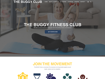 Fitness Club for Parents and Kids clean fitness minimalist simple web page