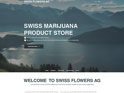 Swiss Flowers CBD (Cannabis Producer) cbd clean floral floral design landing page marijuana minimalist simple