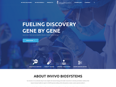 Design a professional website for a CRISPR technology company clean minimalist modern simple web page