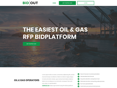 Single Webpage Design for Oil & Gas App clean indsutrial minimalist modern simple web page