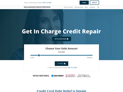 Help us help others rebuild their credit business clean minimalist modern simple web page