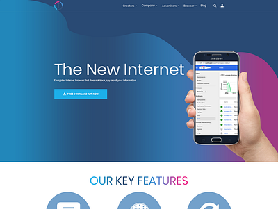 Internet Browser that doesn't track, spy or sell your info. clean minimalist modern platform simple technology web browser web page