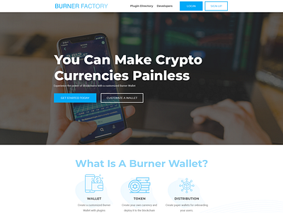 Modern site for cryptocurrency/blockchain project clean crypto wallet cryptocurrency minimalist modern simple technology web page