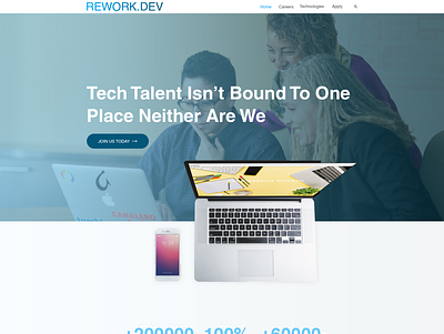Remote-only software development company website app clean illustration modern software technology web page