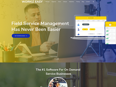 Workiz Homepage app business clean minimalist modern platform technology web page
