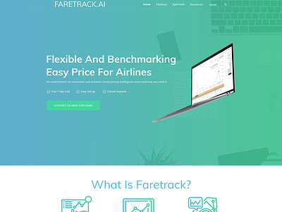 FareTrack app clean minimalist modern platform simple travel travel app web page