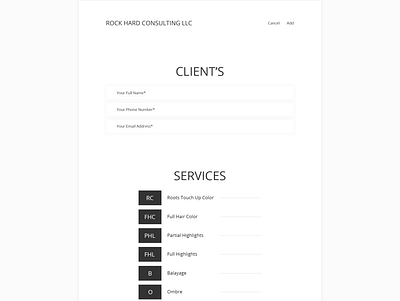 Hair Stylist App Design for Appointment Form app appdesign barbershop clean landingpage minimalist simple