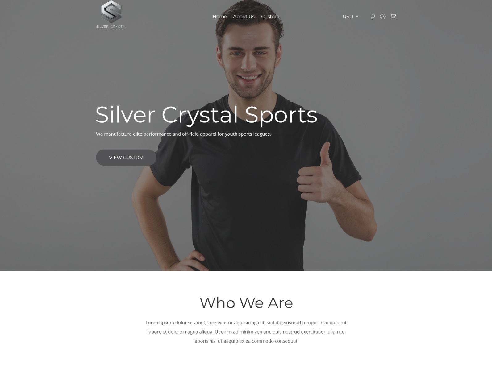 Silver Crystal Sports Sports Apparel site by ROBERT BRIGHT LIGHT