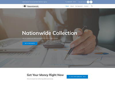 Debt Collection Website accounting clean debt financial minimalist modern web page