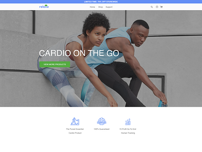 Friendly & Bold Design For Premium Wellness Products Site cardio clean minimalist modern simple sport web page