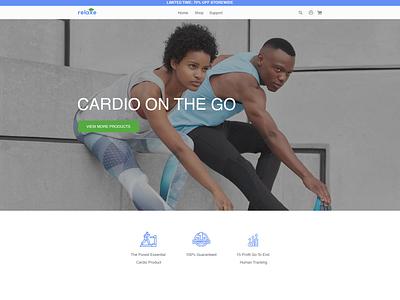 Friendly & Bold Design For Premium Wellness Products Site cardio clean minimalist modern simple sport web page