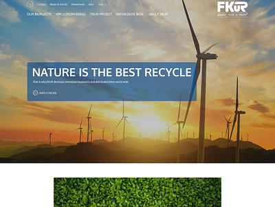 Website redesign for a leading bioplastic specialist (based on F bioplastic clean industrial modern web page