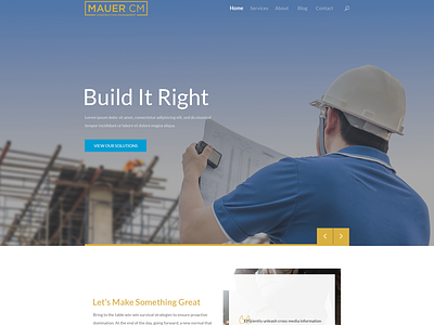 Design an impressive and professional homepage for a constructio