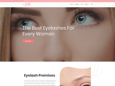 Branded beauty Shopify theme design contest! beauty clean cosmetics eyelash minimalist modern simple web page
