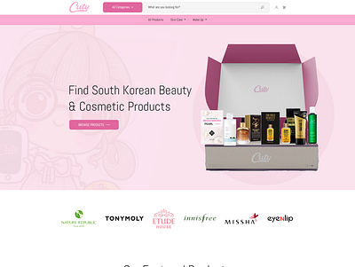 Design a Homepage for Korean Beauty Company beauty clean cosmetics koreancosmetics minimalist modern simple web page