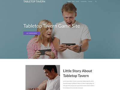 Tabletop Tavern Game Site clean games gamescommunity minimalist modern recreational simple web page